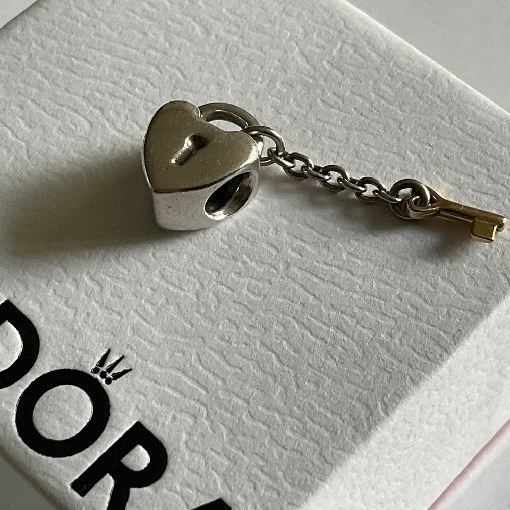 Pandora two tone Key to my Heart charm with 14k gold key